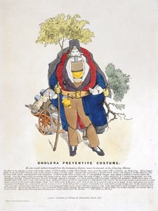 Kolera-megelőző jelmez, 1832. március alkotó: English School